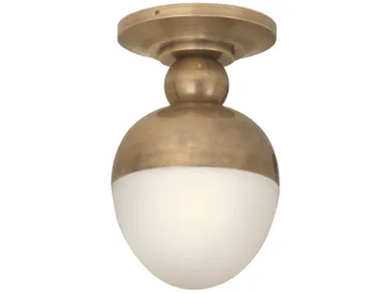 CLARK - Flush Mount in Hand-Rubbed Antique Brass with White Glass by Visual Comfort Europe - view 2